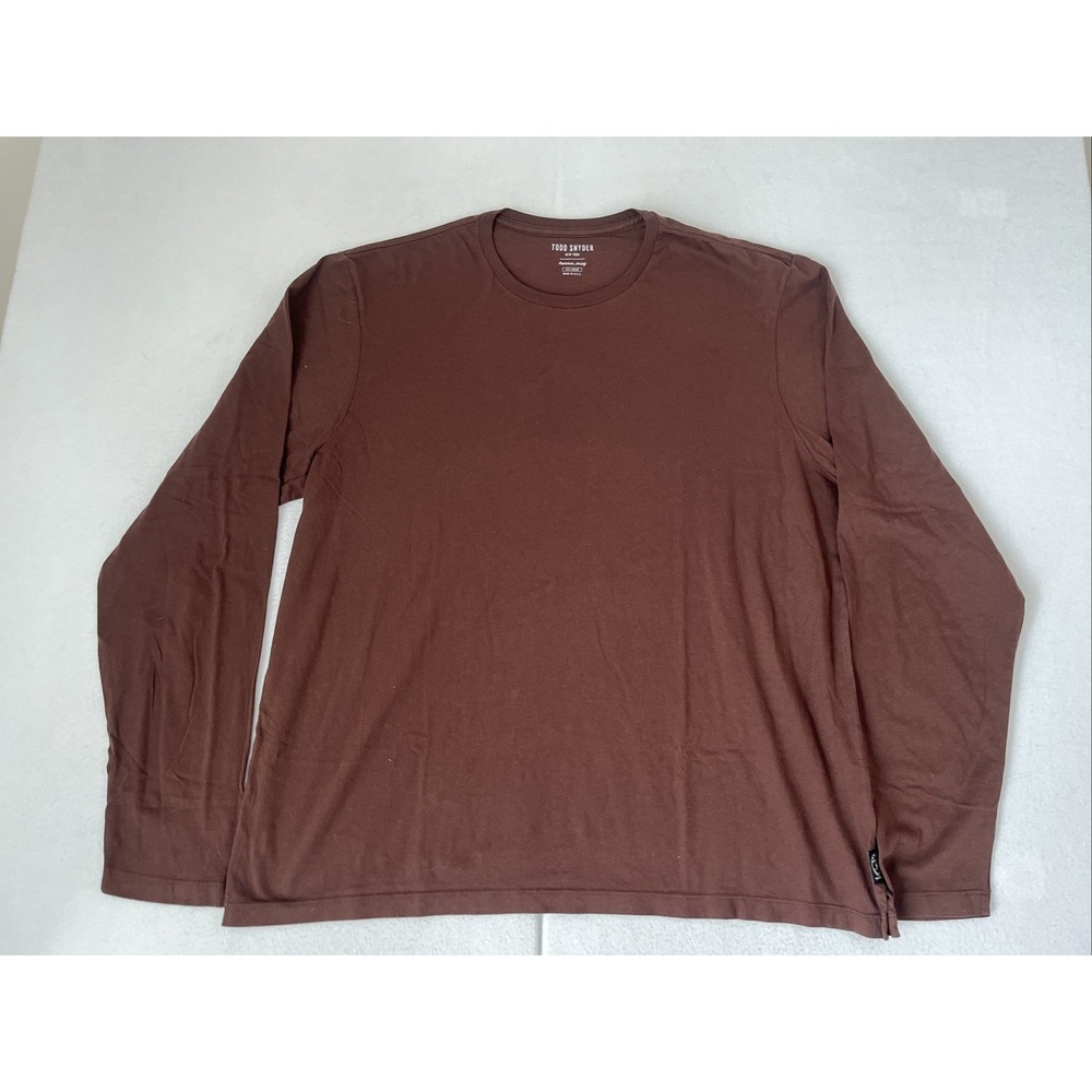 Todd Snyder XXL Made in USA Premium Jersey T-Shirt Brown Long Sleeve Cotton
